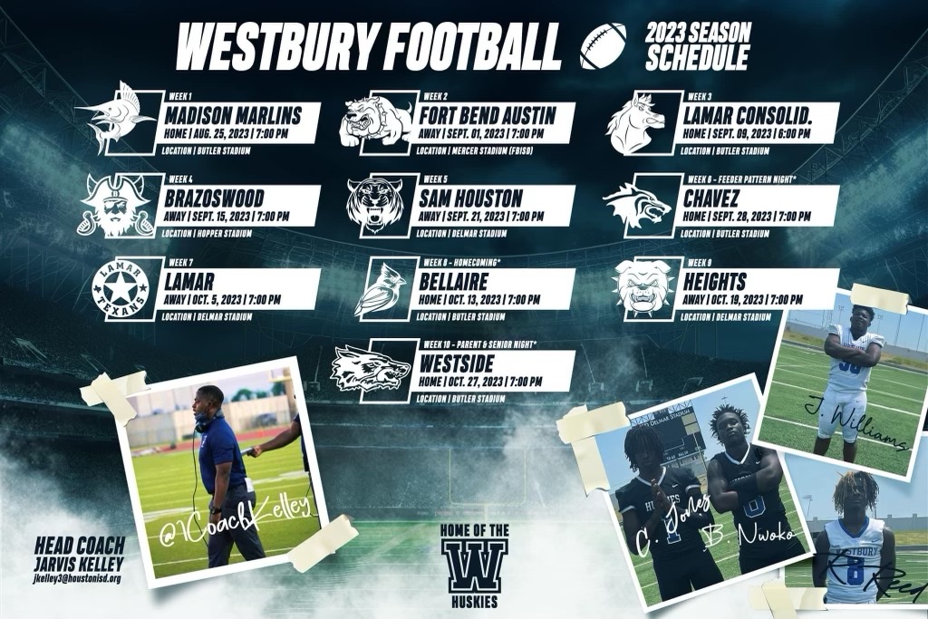 Westbury HS Football Schedule Flyer
